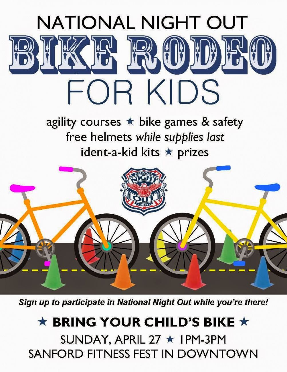 free city of sanford nc nno kicks off with free bike rodeo for kids bike rodeo flyer template