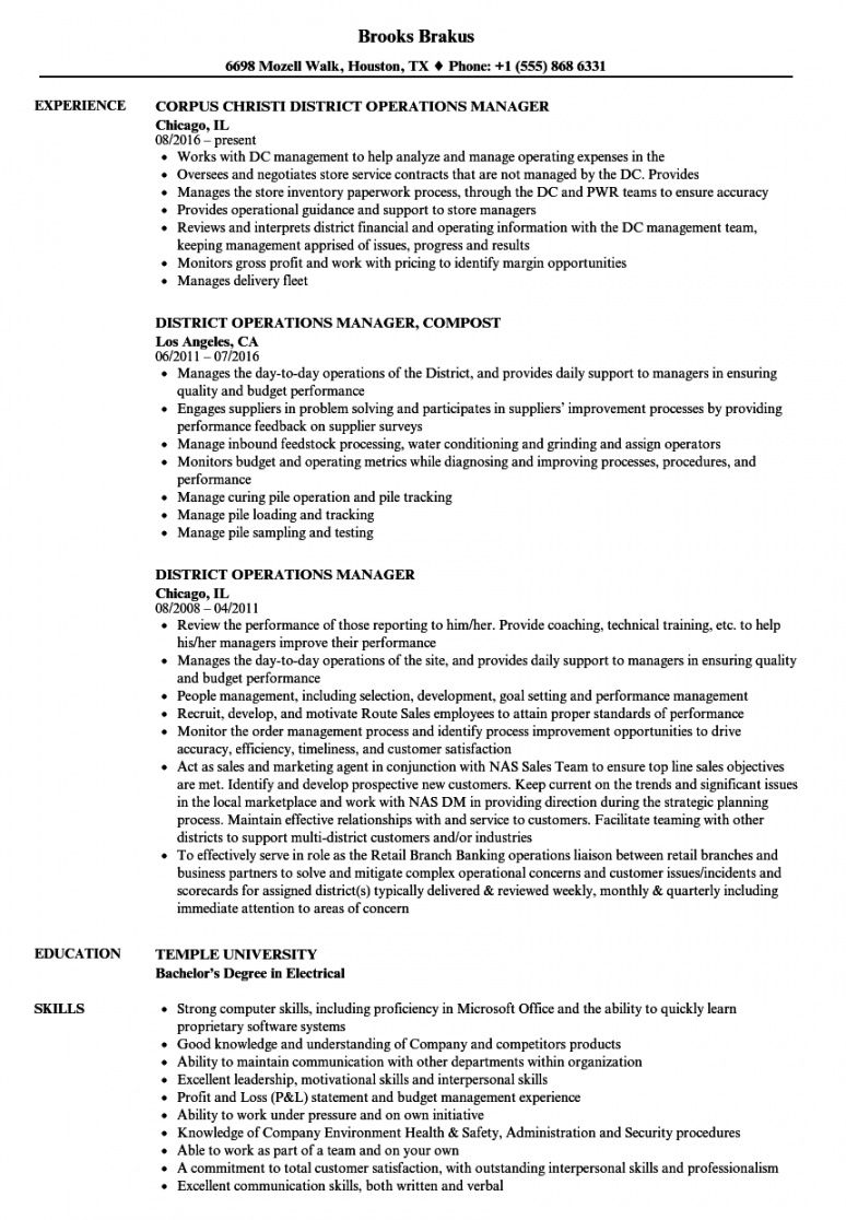 free district operations manager resume samples  velvet jobs operations director job description template doc