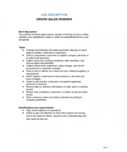 free driver sales worker job description template  by business truck driver job description template and sample