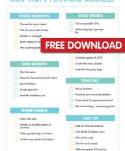 free free kids party planning checklist printable  bright star kids party planning checklist template examples