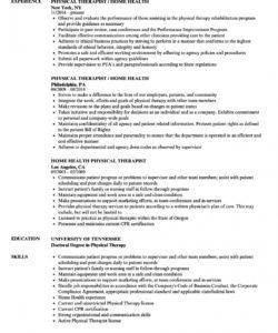 free home health physical therapist resume samples  velvet jobs physical therapist job description template and sample