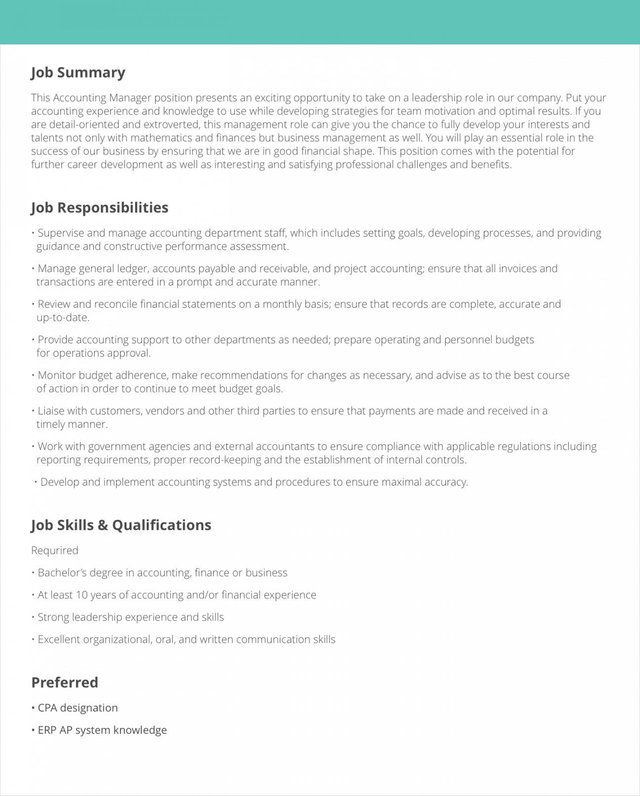 Free Job Description Samples & Examples Livecareer Content Manager Job