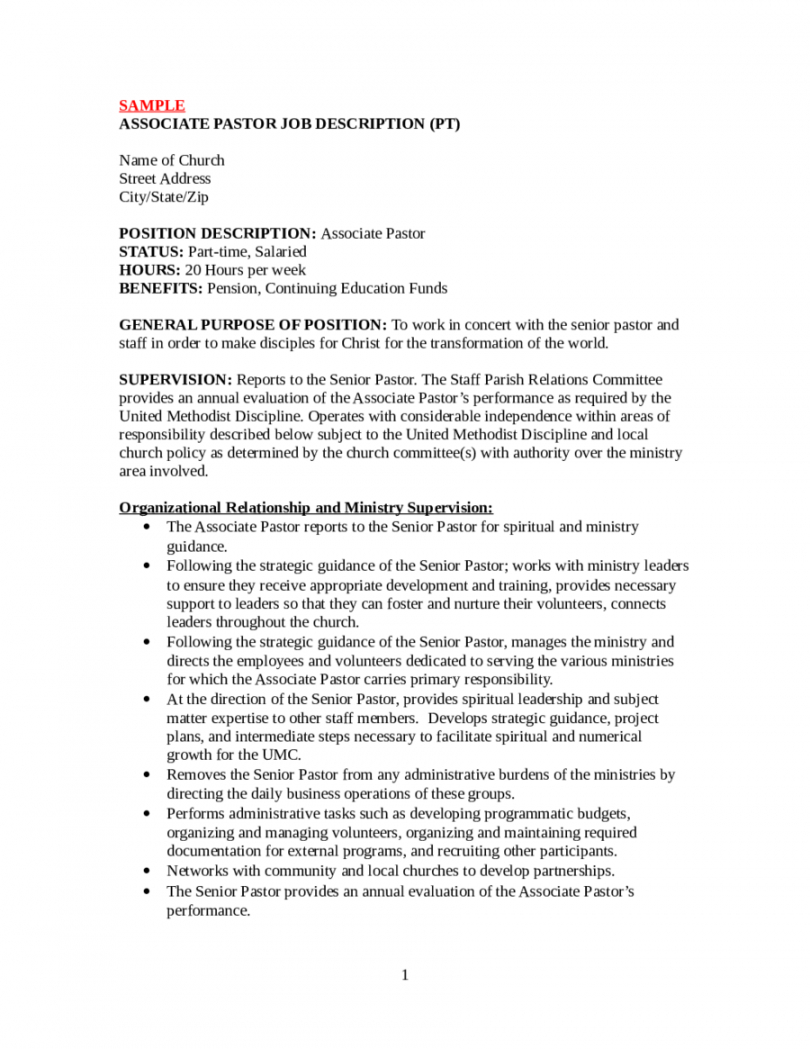 free job descriptions template  edit fill sign online  handypdf pastor job description template pdf