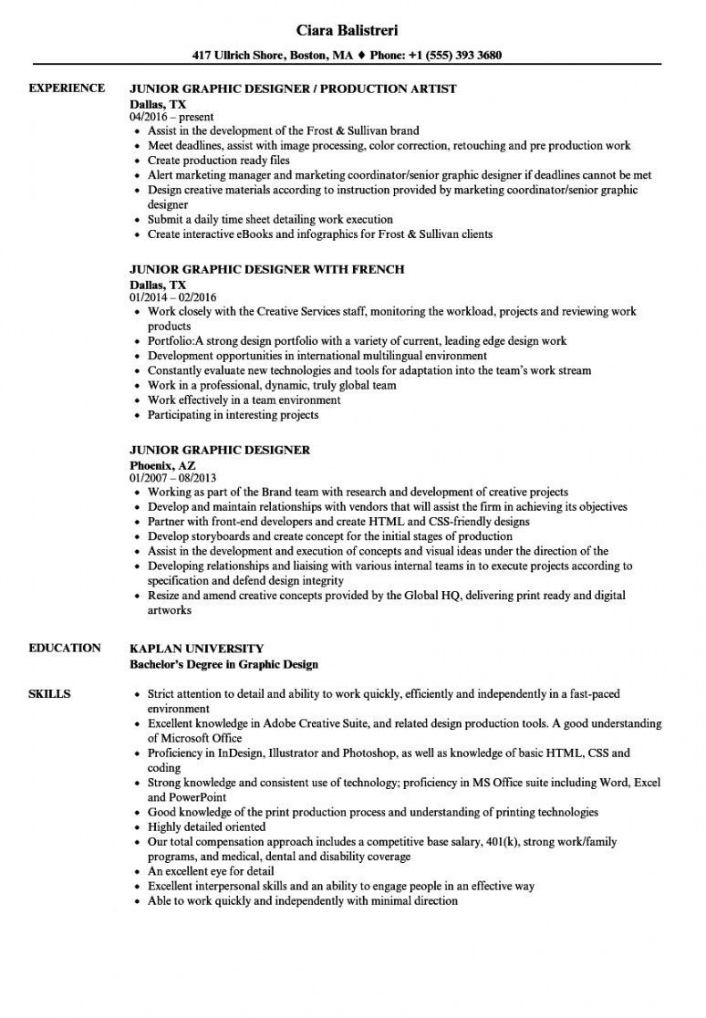 free junior graphic designer resume samples  velvet jobs senior graphic designer job description template