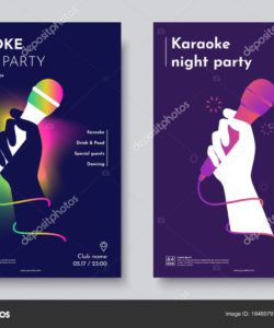 free karaoke party invitation flyer template silhouette of hand with microphone  on an abstract dark background concept for a night club advertising party invitation flyer template pdf