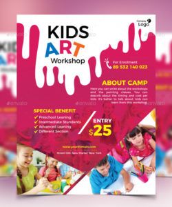 free kids art workshop flyer art class flyer template pdf