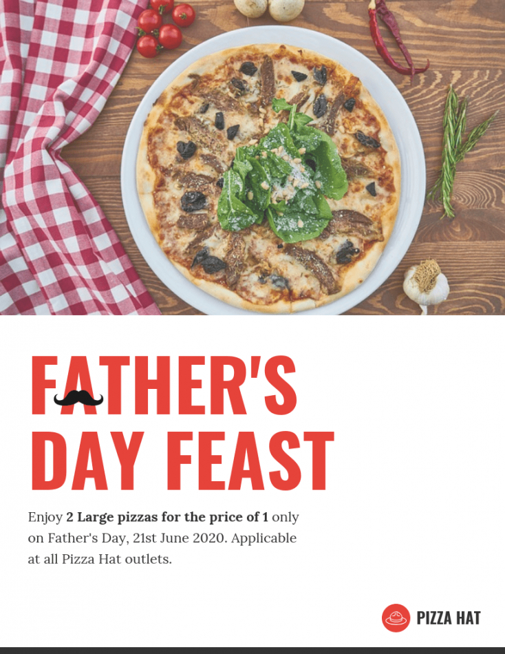 free light father's day pizza flyer template pizza fundraiser flyer template pdf