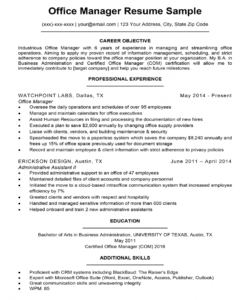 free office manager resume sample  resume companion office manager job description template