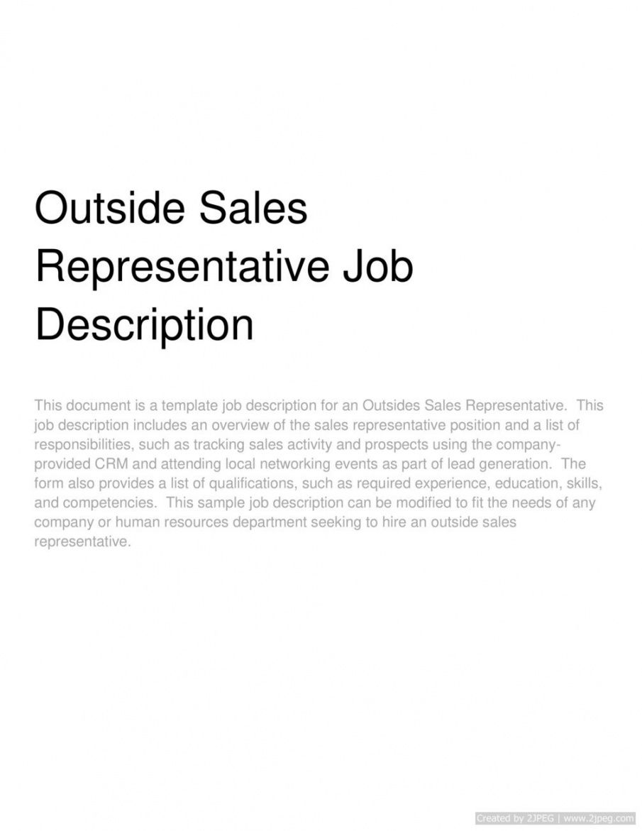 free outside sales representative job description outside sales job description template pdf