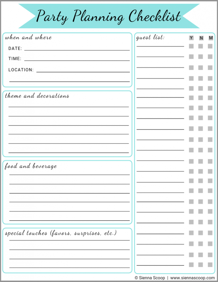 free party planning and hosting tips  free printable checklist party planning checklist template samples