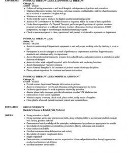 free physical therapy aide resume samples  velvet jobs physical therapist job description template doc