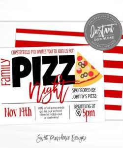 free pizza night flyer school or church pizza party pto school pizza  fundraiser editable template sweet providence instant access pizza fundraiser flyer template and sample