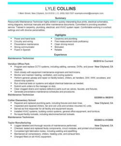 free professional resume examples   livecareer maintenance technician job description template and sample