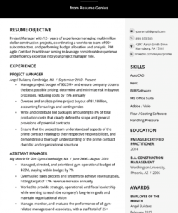 free project manager resume sample &amp;amp; writing guide  rg construction project manager job description template doc