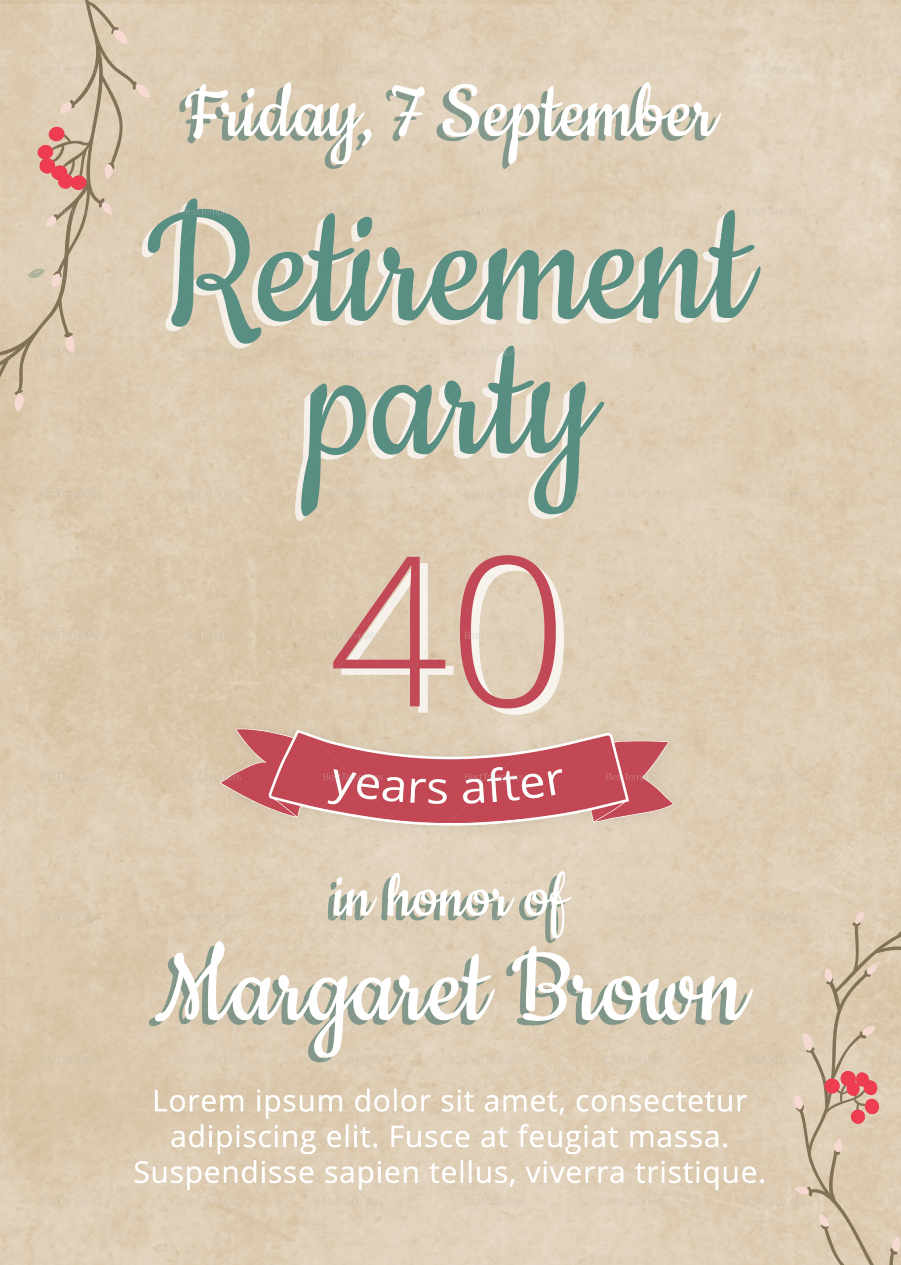 Retirement Announcement Flyer Template