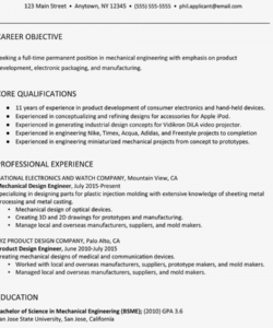 free sample resume for a mechanical engineer mechanical engineer job description template