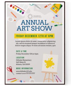 free school art show flyer template psd  docx craft show flyer template and sample