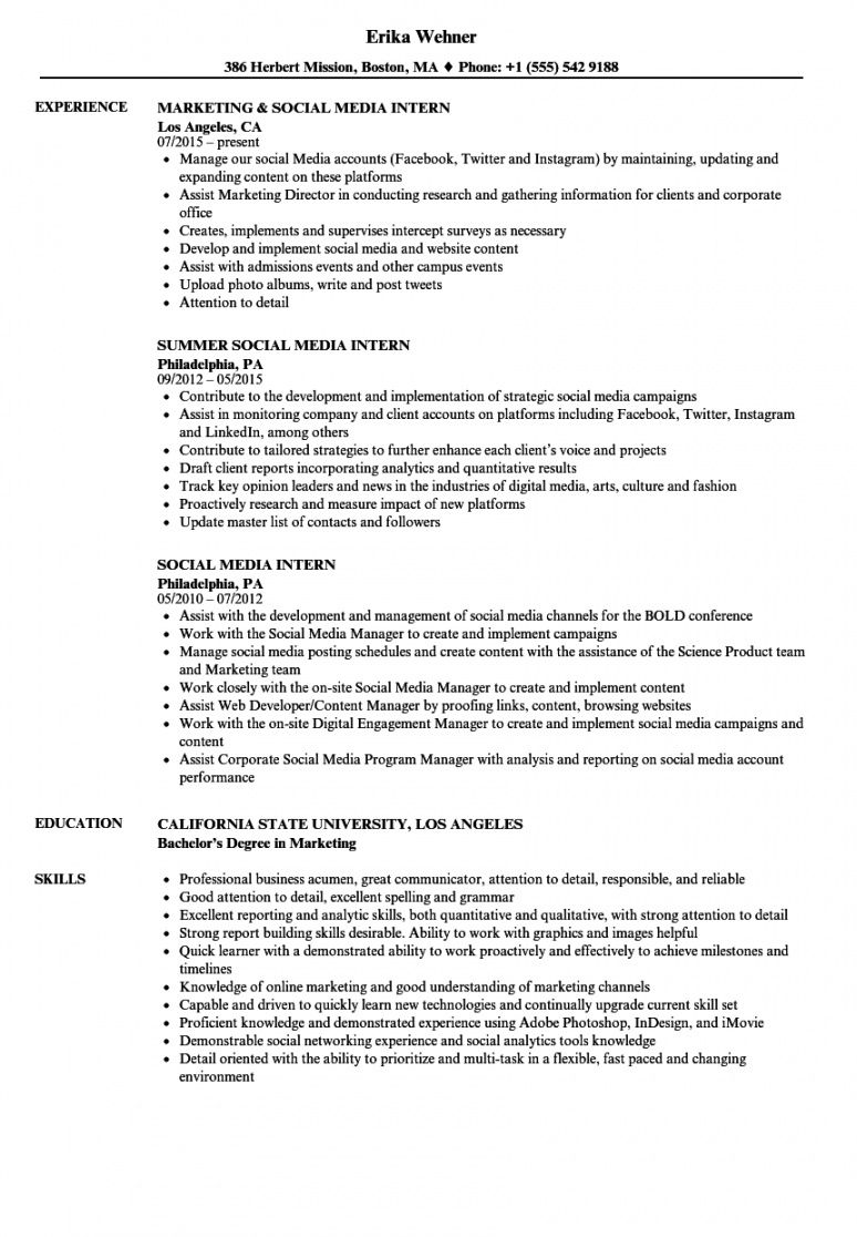  Social Media Intern Job Description Template