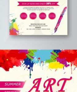 free summer art training class admission flyer template art class flyer template and sample