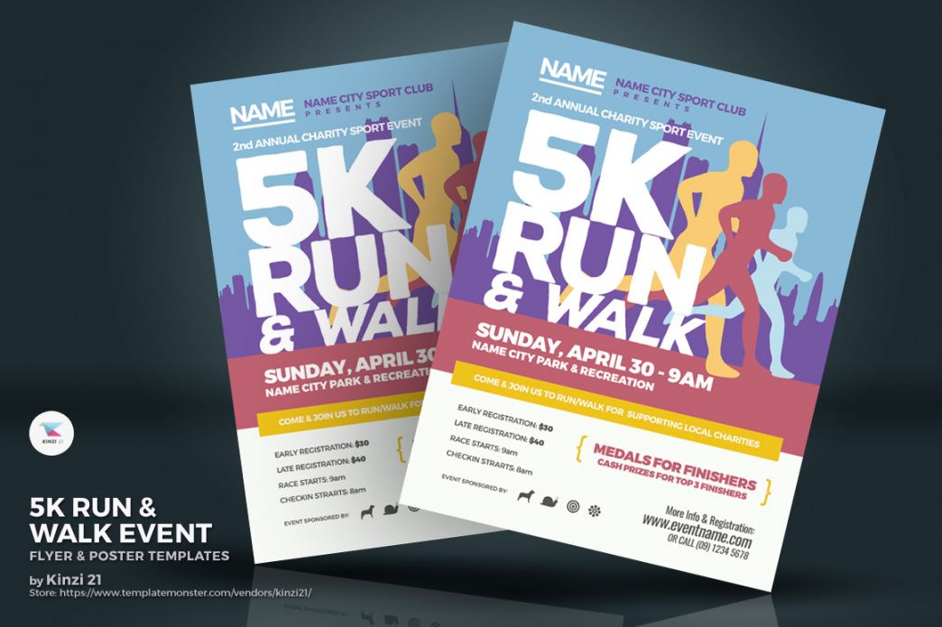 free template 84979  5k run&amp;walk event flyer &amp; poster 5k run flyer template and sample