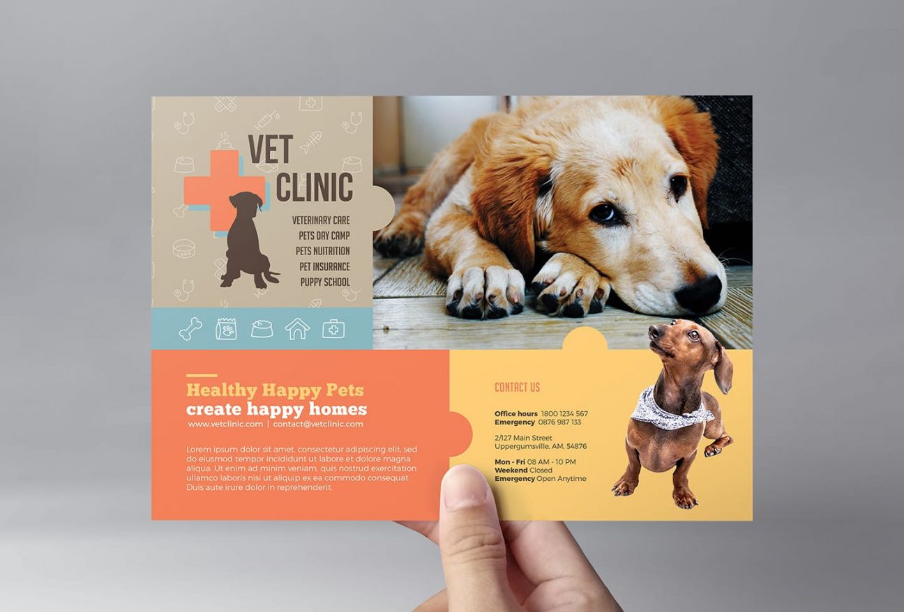 free vet clinic flyer template in psd ai &amp;amp; vector  brandpacks pet care flyer template and sample