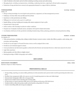 free videographer resume sample  mintresume videographer job description template