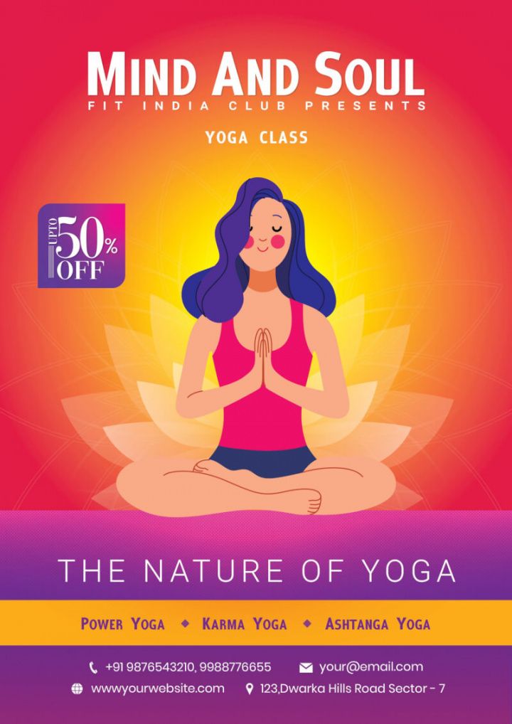 free yoga class flyer free psd template  psddaddy yoga class flyer template pdf