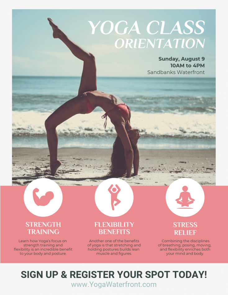 free yoga class orientation event poster template yoga class flyer template pdf