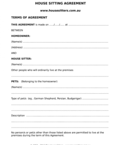 house sitting agreement  fill out and sign printable pdf template  signnow house sitter checklist template doc