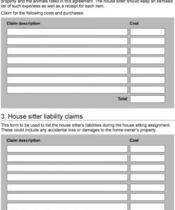 house sitting agreement  pdf free download house sitter checklist template