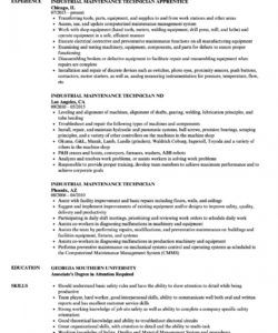 industrial maintenance technician resume samples  velvet jobs maintenance technician job description template doc