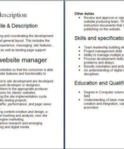 internet job descriptions sample sample of internet job web designer job description template and sample
