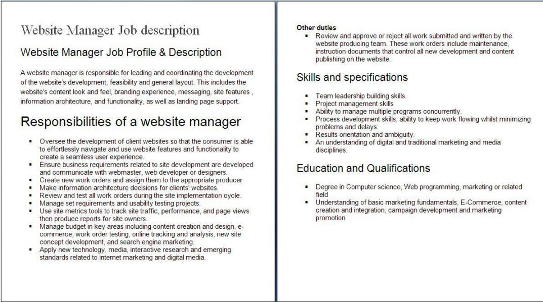 internet job descriptions sample sample of internet job web designer job description template and sample