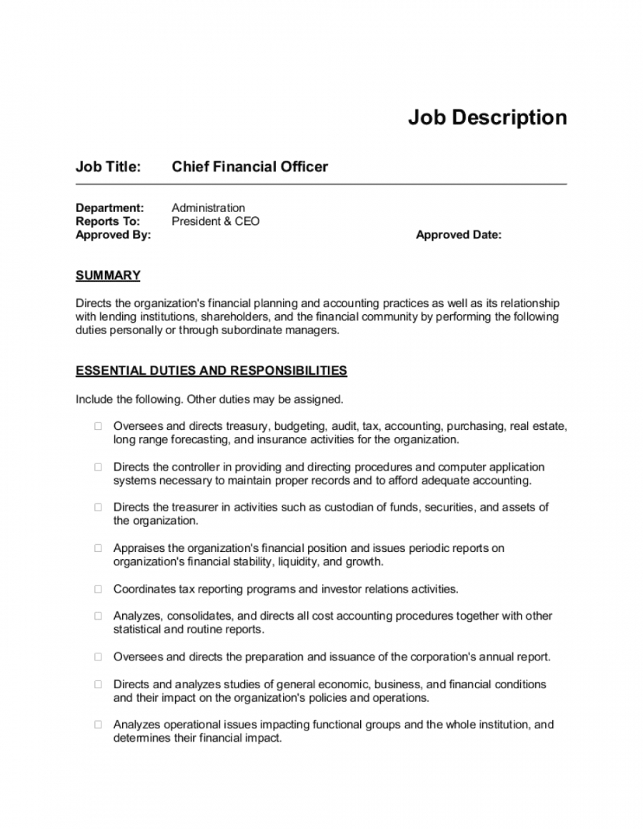 Ceo Office Job Description