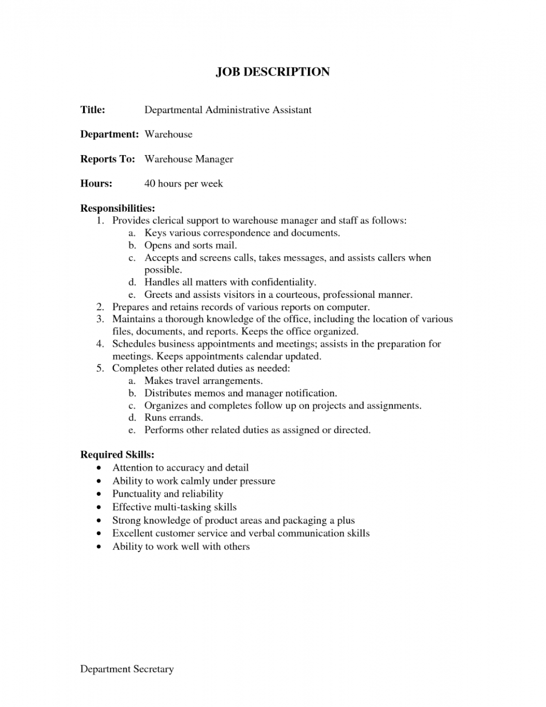 job description for administrative assistant for resume office assistant job description template and sample