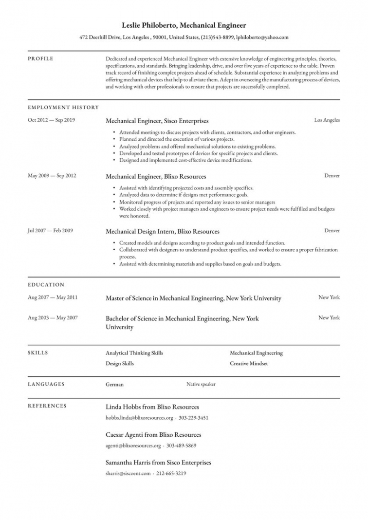 mechanical engineer resume examples &amp; writing tips 2020 mechanical engineer job description template pdf