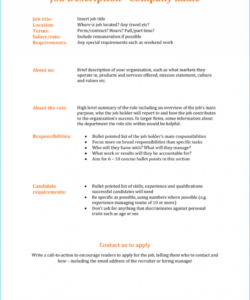 modern job description template  free download modern job description template pdf