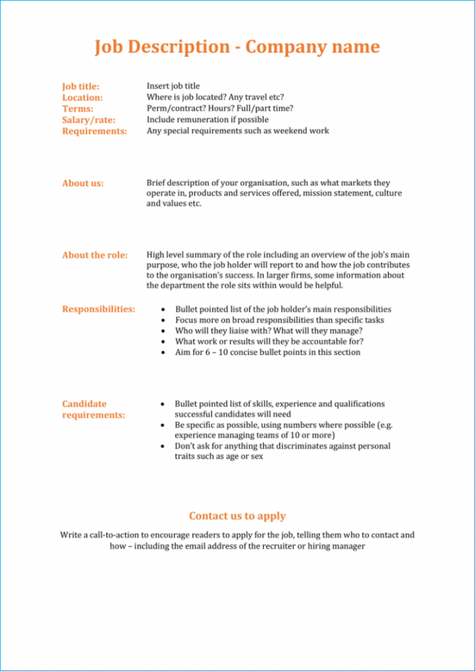 modern job description template  free download modern job description template pdf