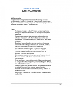 nurse practitioner job description template  by businessin nurse practitioner job description template