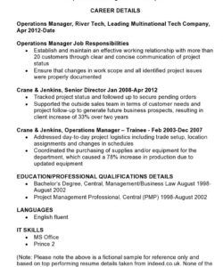 operations manager cv  template and examples operations director job description template doc