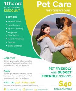 pet care services flyer design template in psd word pet care flyer template