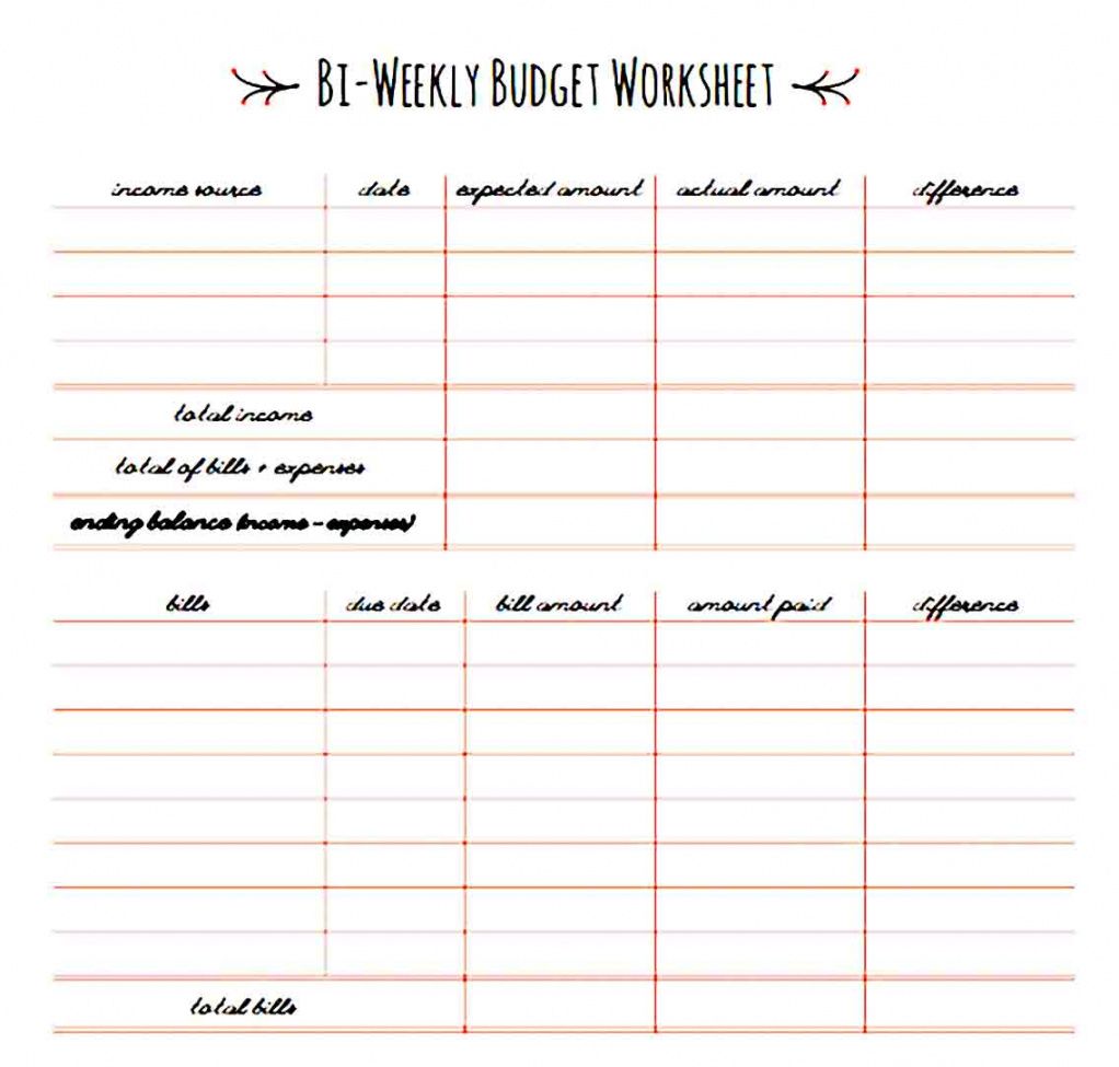 printable bi monthly family budget template based on biweekly pay bi-monthly budget template sample