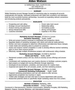 professional account manager resume examples  marketing national account manager job description template and sample