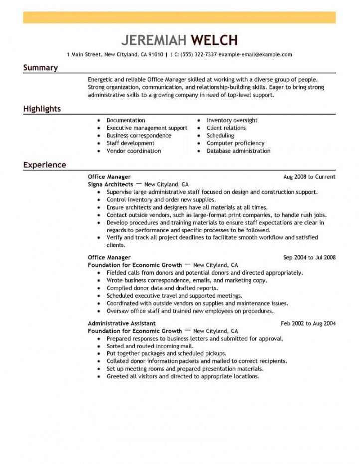 Professional Office Manager Resume Examples Administrative Office