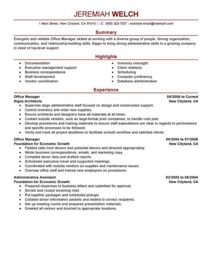 professional office manager resume examples  administrative office manager job description template doc