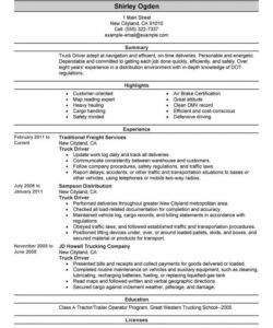 professional truck driver resume examples  driving  livecareer truck driver job description template