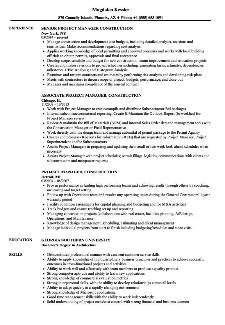 project manager construction resume samples  velvet jobs construction project manager job description template pdf