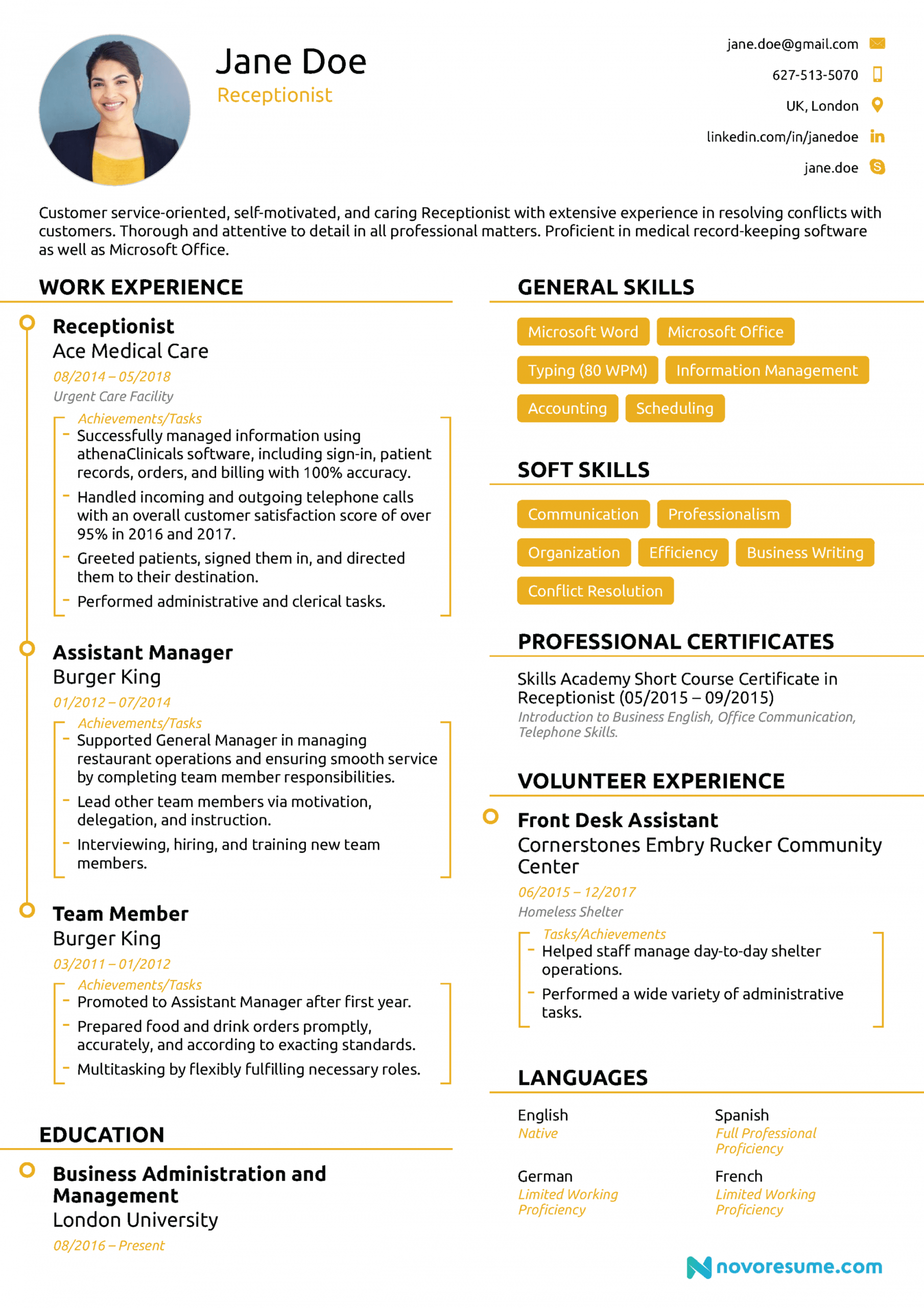 receptionist resume sample [job description skills &amp; tips] receptionist job description template and sample