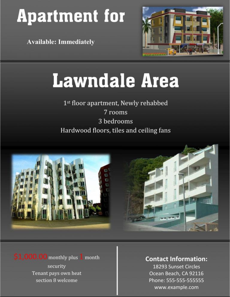 Apartment Rental Flyer Template
