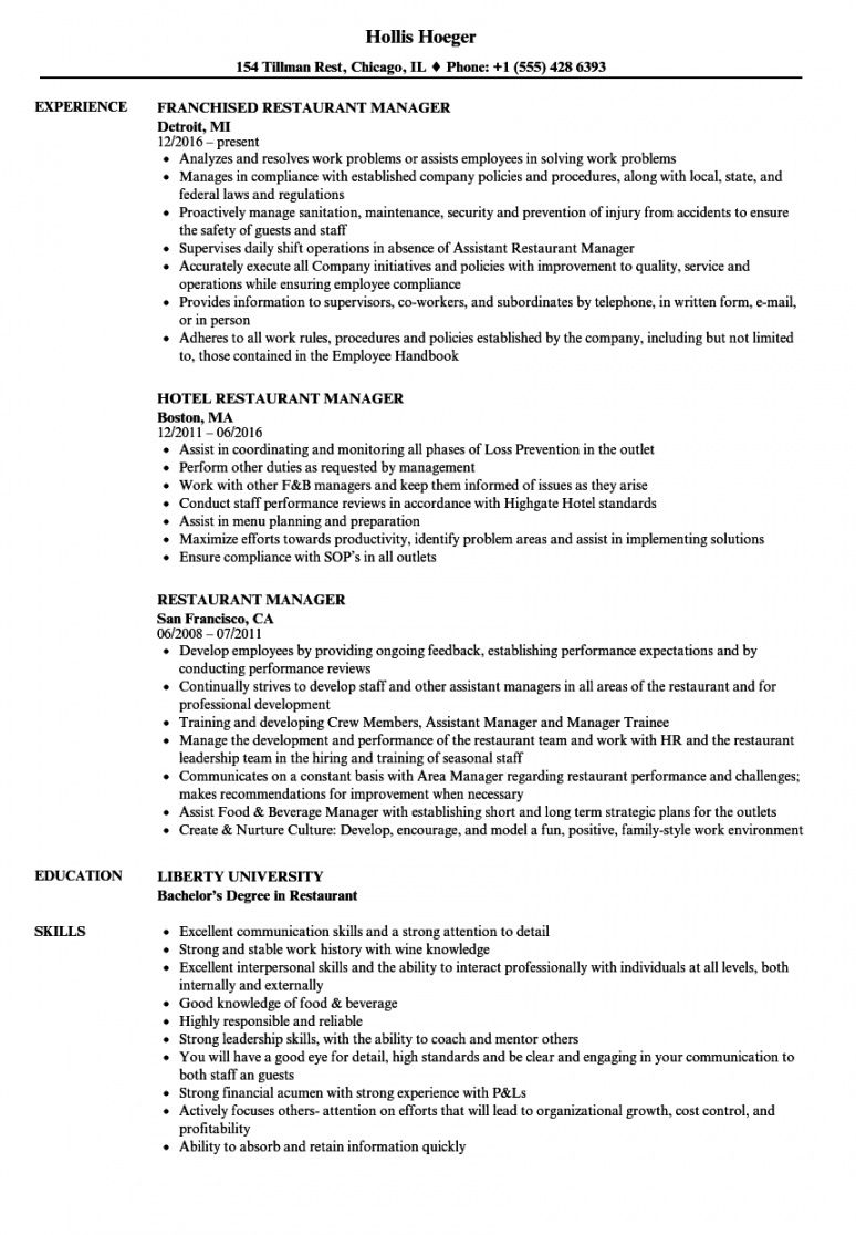 restaurant manager resume samples  velvet jobs restaurant manager job description template pdf